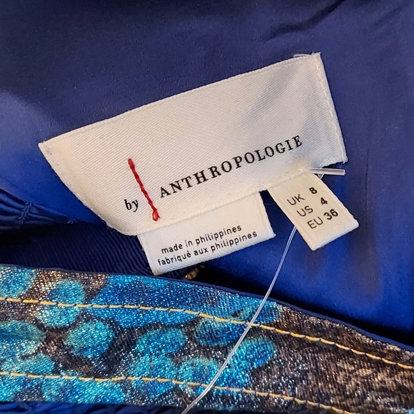 Anthropologie Sleeveless Metallic Jacquard Peplum Top Blouse Size 4 NEW NWT - Picture 7 of 10